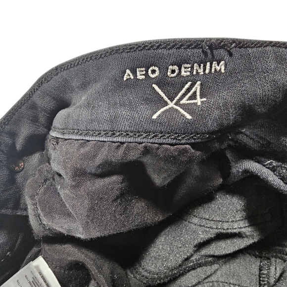 American Eagle women's black Hi-Rise Jeggings size 4 long - Picture 4 of 7